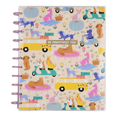 2024 Playful Pups Happy Planner - Big Lined Vertical Layout - 18 Months