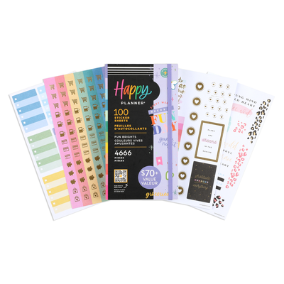 Mega Value Pack Stickers - 100 Sheets - Fun Brights